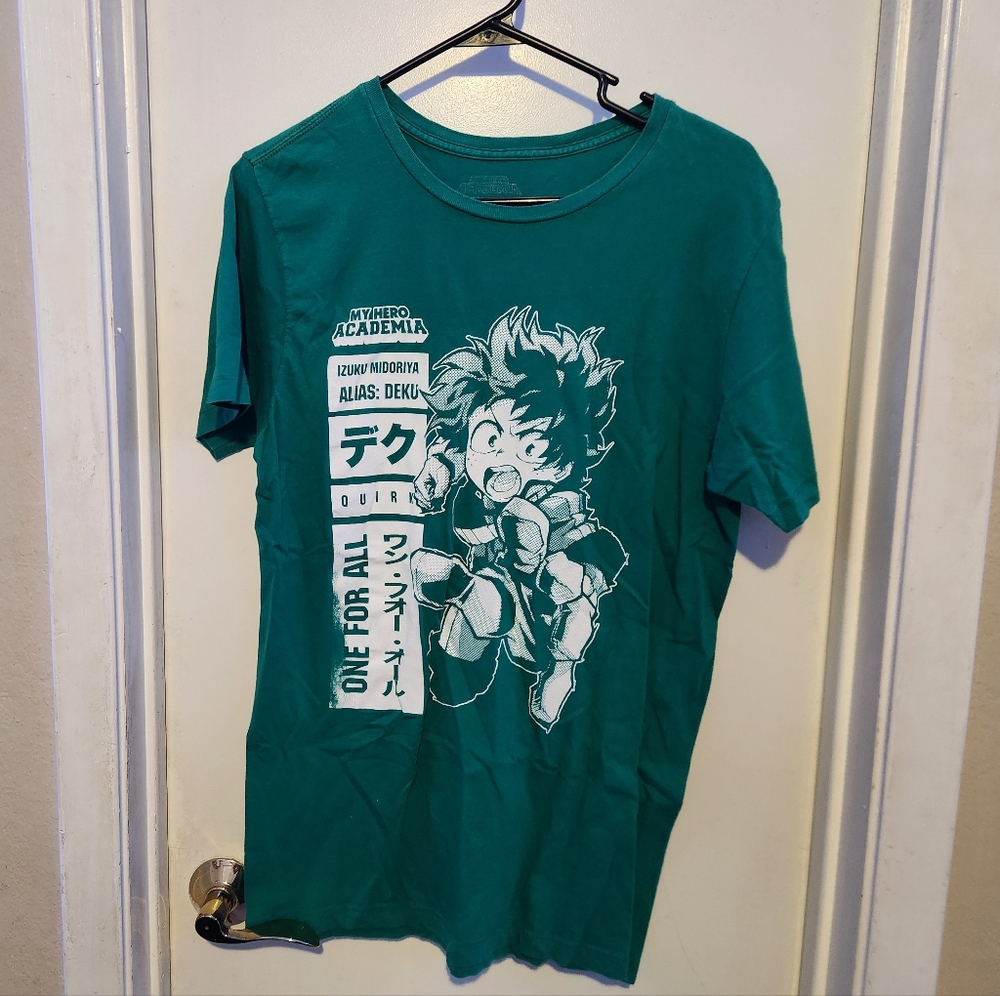 My Hero Academia Deku Blue Shirt Medium